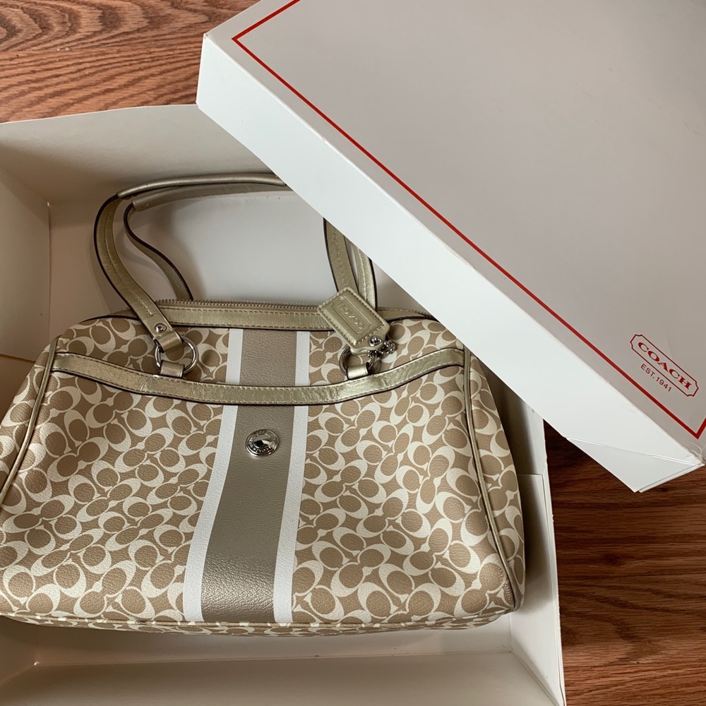 Coach Light Khaki Zip Satchel